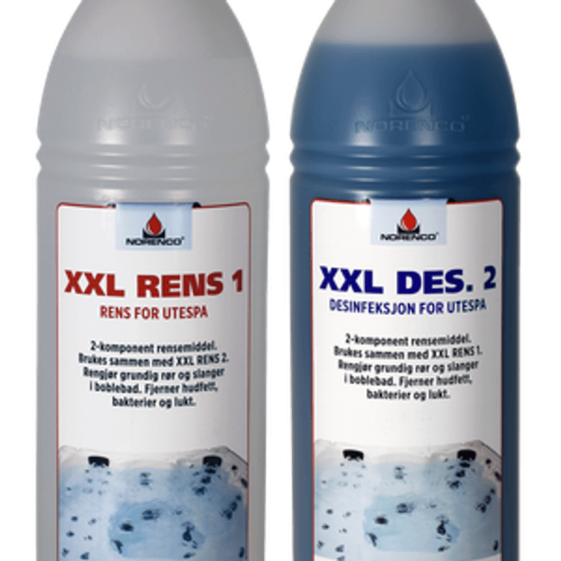Xxl rens 2-komponent supereffektiv boblebadrens 1+1 liter